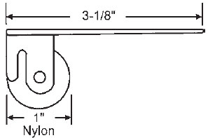 STB Sliding Glass Door, Nylon Wheel, 1&quot; Diameter | 7501274004