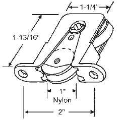 STB Sliding Glass Door Roller, Nylon Wheel, 1&quot; Diameter | 7501274104