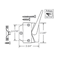 Left Hand Gold Window Sash Lock; 2-3/8&quot; Screw Holes | 7501351410