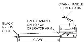 Andersen Right Hand Silver Satin Casement Operator With a 9-3/8&quot; Arm | 7501360012