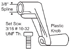 TechnologyLK STB Window Operator Handle, Crank Type, Silver, 3/8&quot; Spline Size  | 7501361008