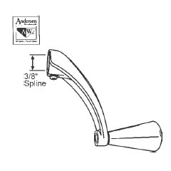 TechnologyLK STB Window Operator Handle, Crank Type, Stone, 3/8&quot; Spline Size  | 7501361378