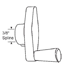TechnologyLK STB Window Operator Handle, Crank Type, Stone, 3/8&quot; Spline Size  | 7501361804
