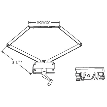 TechnologyLK STB Sill Mounted Awning Window Operator, Stone, 8-1/4&quot; Arm | 7501521608