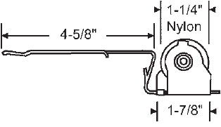 STB Sliding Glass Door Roller, Nylon Wheel, 1-1/4&quot; Diameter | 7501997063