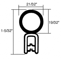 CRL-Automotive CRL Vertical Bulb Trim Seal - Flange Size:  .090 in to .120 in | 75001361
