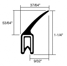 CRL-Automotive CRL Vertical Fin Trim Seal - Flange Size: .079 in to .099 in | 75001612