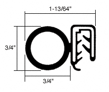 CRL-Automotive CRL Horizontal Bulb Trim Seal - Flange Size:  .110 in to .130 in | 75001616