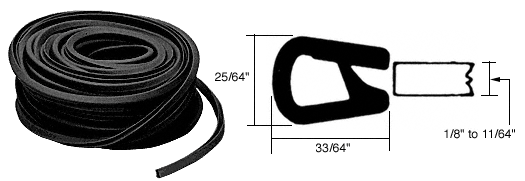 CRL-Automotive CRL QuickEdge Pinch Top Single Lip Trim Grips Edges From .060 in to .170 in - 100 Feet | 75336C
