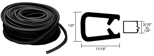 CRL-Automotive CRL QuickEdge Trim for 3/16&quot; to 1/4 in Grips Edges From .135 in to .250 in - 100 Feet | 75343C