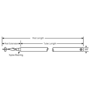 Window Balance, Tubular, Non-Tilt, Extended Rod, White Bushing - 12&quot;

 | 76SM12