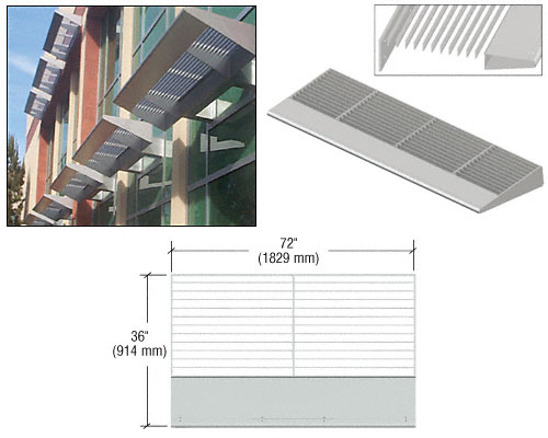 C.R. Laurence CRL Metallic Silver 6&#39; 7700 Series Aluminum Sunshade Systems | 7763