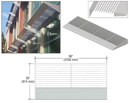 C.R. Laurence CRL Metallic Silver 8&#39; 7700 Series Aluminum Sunshade Systems | 7783