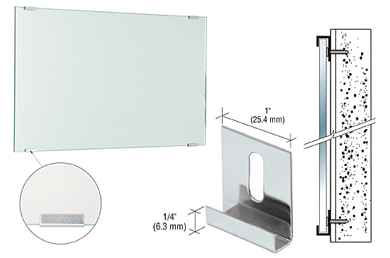C.R. Laurence CRL Dallas Mirror Clips for 5/16&quot; Mirror - Package | 778B