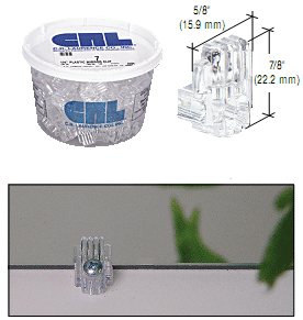 C.R. Laurence CRL 3/16&quot; Standard Plastic Mirror Clip - Package | 7B