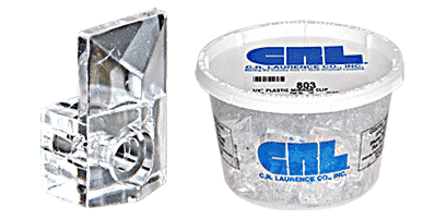 C.R. Laurence CRL 1/4&quot; Plastic Square Mirror Clips - Package | 803