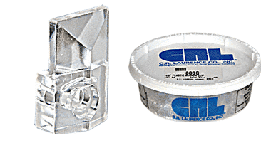 C.R. Laurence CRL 1/8&quot; Plastic Square Mirror Clips - Package | 803C