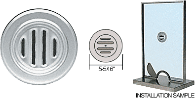 C.R. Laurence CRL Bright Anodized Finish Aluminum No-Draft Speak-Thru | 834BA