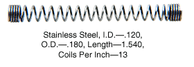 C.R. Laurence CRL 1.54&quot; Long Slide Bolt Spring - Bulk 100 Pack | 8566B