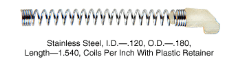 C.R. Laurence CRL 1.54&quot; Long Slide Bolt Spring with Plastic Retainer - Bulk 100 Pack | 8567B