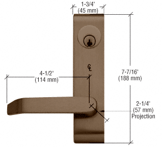 C.R. Laurence Jackson Duranodic Bronze Finish Locking Flat Lever Outside Trim | 8500LV02313