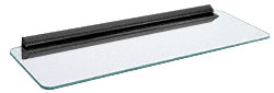 C.R. Laurence CRL 8&quot; X 24&quot; KV Glass Shelf Kits with Black Bracket | 89BLK10824