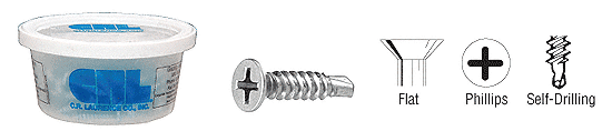 C.R. Laurence CRL 8 x 3/4&quot; Flat Head Phillips Self-Drilling Stainless Steel Screws - Package of 100 | 8X34SFPTS