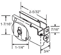 1-1/2&quot; Tandem Steel Sliding Glass Door Roller with 13/16&quot; Wide Housing | 9200