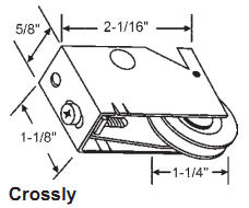 1-1/2&quot; Tandem Steel Sliding Glass Door Roller with 13/16&quot; Wide Housing | 9245
