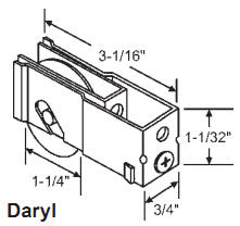 1-1/2&quot; Tandem Steel Sliding Glass Door Roller with 13/16&quot; Wide Housing | 9258