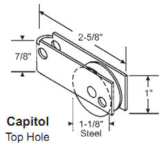 1-1/2&quot; Tandem Steel Sliding Glass Door Roller with 13/16&quot; Wide Housing | 9279