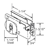 1-1/2&quot; Tandem Steel Sliding Glass Door Roller with 13/16&quot; Wide Housing | 9289