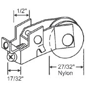1-1/2&quot; Tandem Steel Sliding Glass Door Roller with 13/16&quot; Wide Housing | 9291