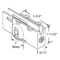 1-1/2&quot; Tandem Steel Sliding Glass Door Roller with 13/16&quot; Wide Housing | 9305SP