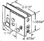 TechnologyLK STB Sliding Glass Door Roller, Steel Wheel, 1-1/2&quot; Diameter, 47/64&quot; Wide Housing | 9338