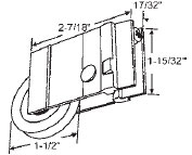 TechnologyLK STB Sliding Glass Door Roller, Steel Wheel, 1-1/2&quot; Diameter Wheel, 17/32&quot; Wide Housing  | 9364S