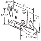 STB Sliding Glass Door Roller, Steel Wheel, 1-1/2&quot; Diameter, 25/32&quot; Wide Housing | 9366