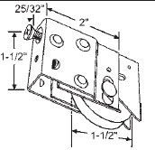 1-1/2&quot; Tandem Steel Sliding Glass Door Roller with 13/16&quot; Wide Housing | 9366SPB