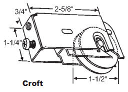 1-1/2&quot; Tandem Steel Sliding Glass Door Roller with 13/16&quot; Wide Housing | 9392SPB