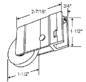 1-1/2&quot; Tandem Steel Sliding Glass Door Roller with 13/16&quot; Wide Housing | 9453SPB