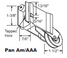 1-1/2&quot; Tandem Steel Sliding Glass Door Roller with 13/16&quot; Wide Housing | 9457SPB