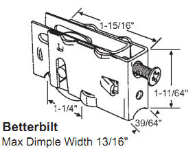 1-1/2&quot; Tandem Steel Sliding Glass Door Roller with 13/16&quot; Wide Housing | 90010095