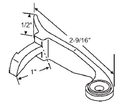 Chrome Sweep Lock, 2-9/16&quot; Between Mounting Holes, Die Cast | 900-11288  | 90011288
