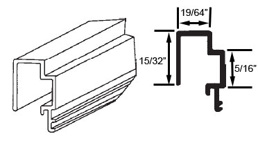 STB Snap-In-Vinyl Glazing Bead, Misc. Shape, Black, 72&quot; Sections, Pack of 20 | 90011386