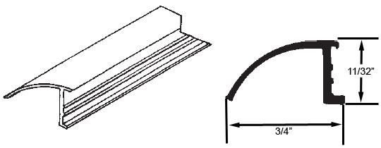 STB Snap-In-Vinyl Glazing Bead, 3-Line, Brown, 72&quot; Sections, Pack of 20 | 90011481