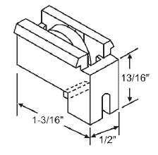 7/16&quot; Brass Window Roller Assembly | 900-11944NS  | 90011944NS