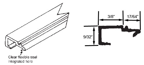 STB Snap-In-Vinyl Glazing Bead, J Shape, White, 72&quot; Sections, Pack of 20 | 90012029W