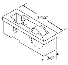 17/32&quot; Steel Window Roller Assembly - Package | 900-12609  | 90012609