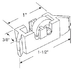 1/2&quot; Brass Window Roller Assembly - package | 900-12857 | 90012857