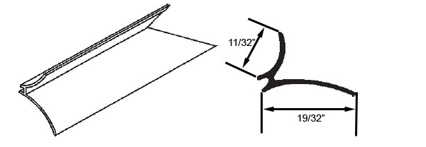 STB Snap-In-Vinyl Glazing Bead, 3-Line, Black, 72&quot; Sections, Pack of 20 | 90014895